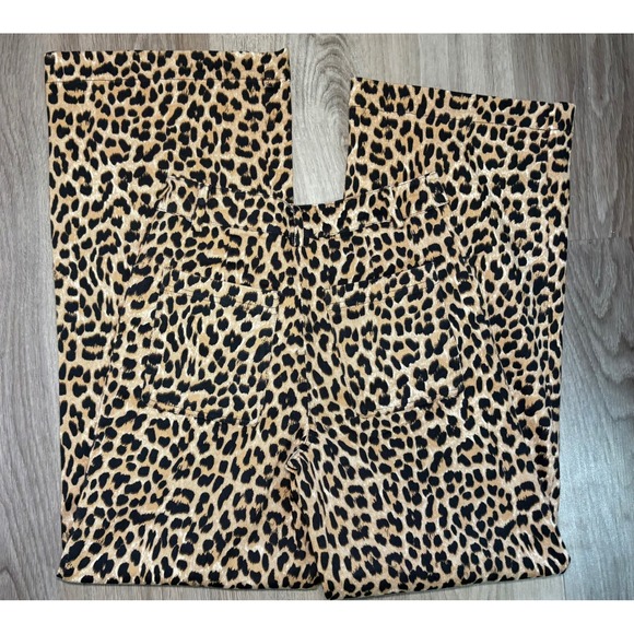 Albaray Animal Twill Trousers Leopard Print Wide Leg High Rise Pants Size US 4 - Picture 12 of 14